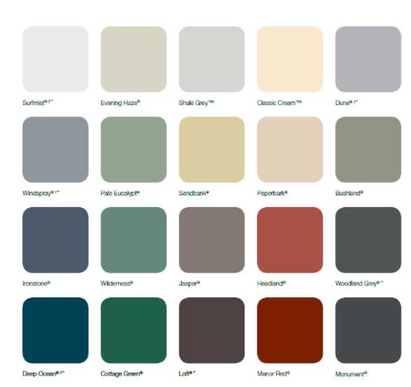 Colorbond Roofing Colour Chart Google Search House Ex - vrogue.co